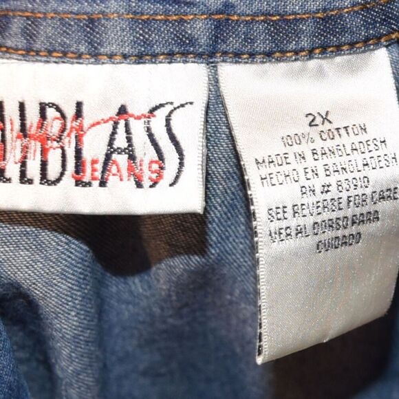 Vintage 90s Bill Blass Denim Chambray Vest Women’s 2X Button Front Y2K Western - Picture 5 of 7